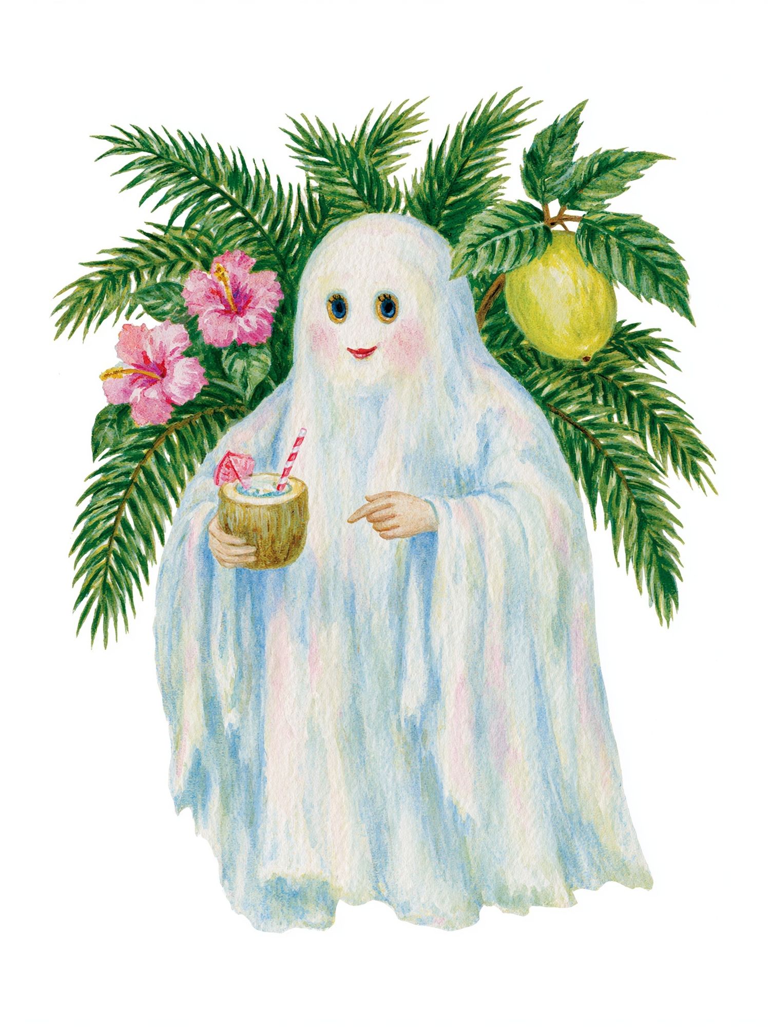Ghost in Tropical Garden Poster. poster detail
