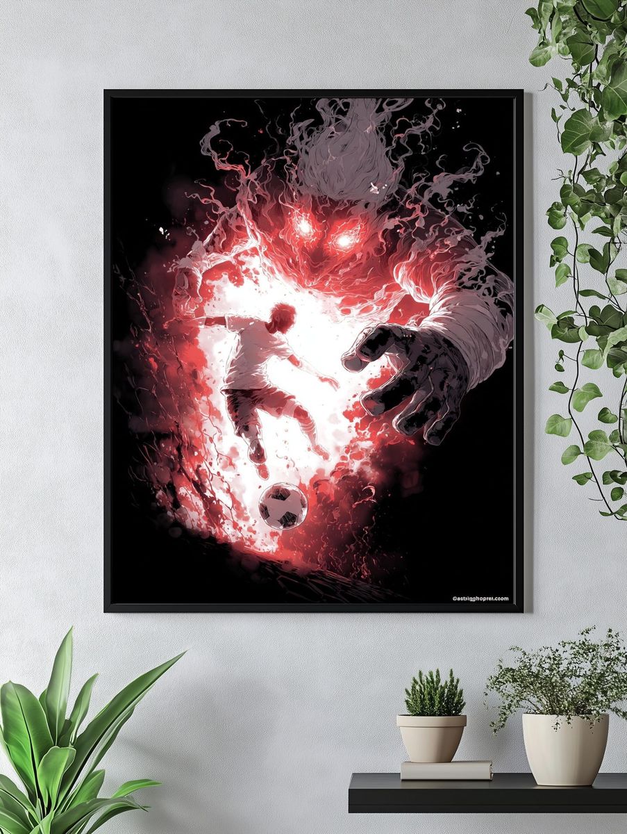 Demon Soccer Clash Illustration Poster. — room view 4