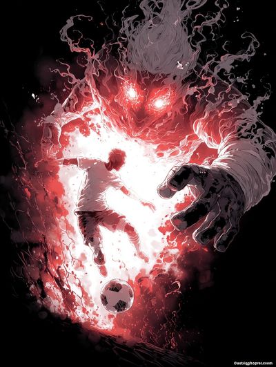 Demon Soccer Clash Illustration Poster. poster print
