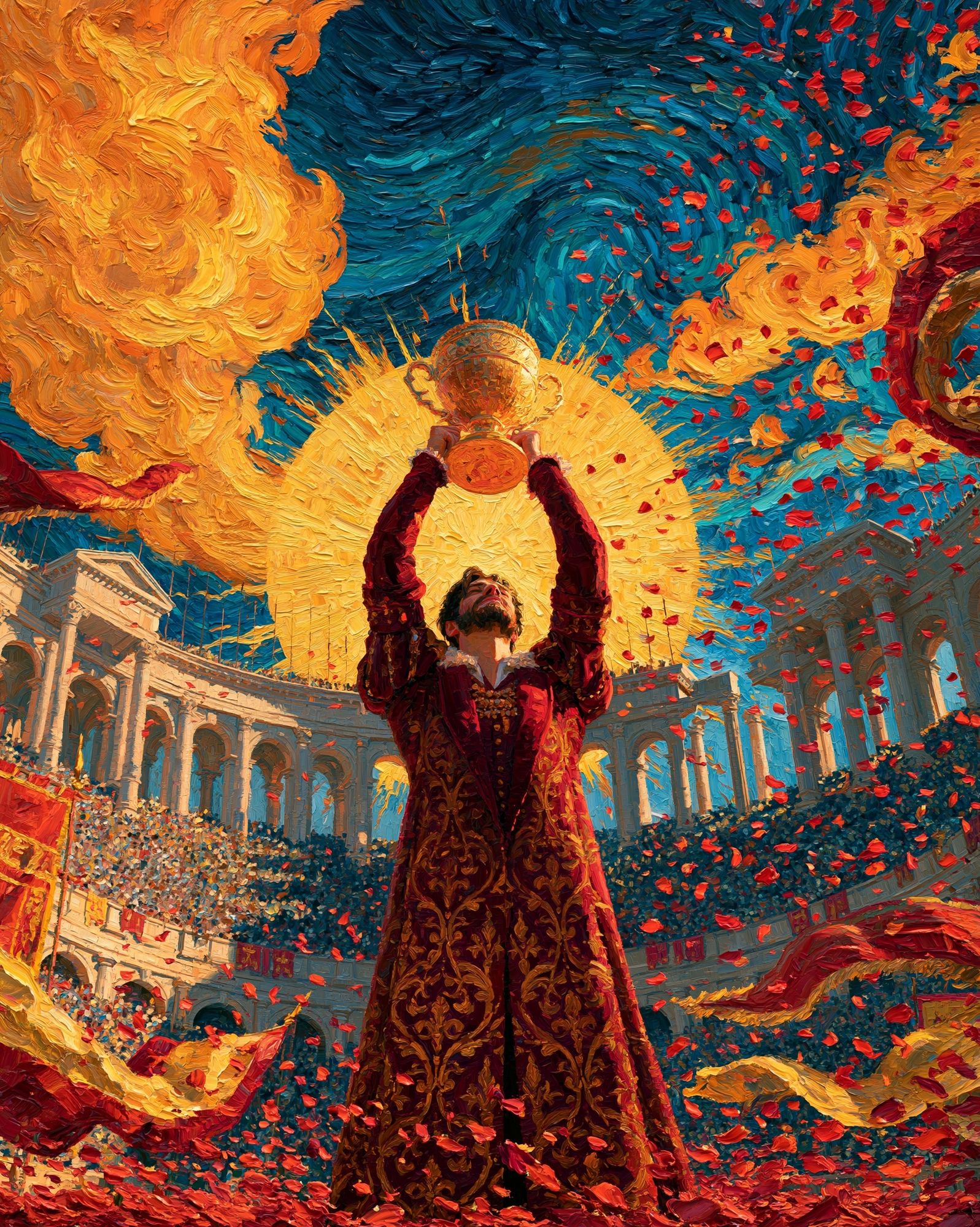 Champion Trophy Celebration Illustration Poster. poster detail