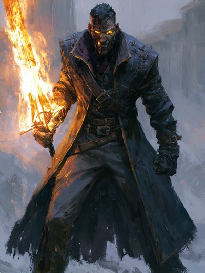 Flaming Warrior Fantasy Print.