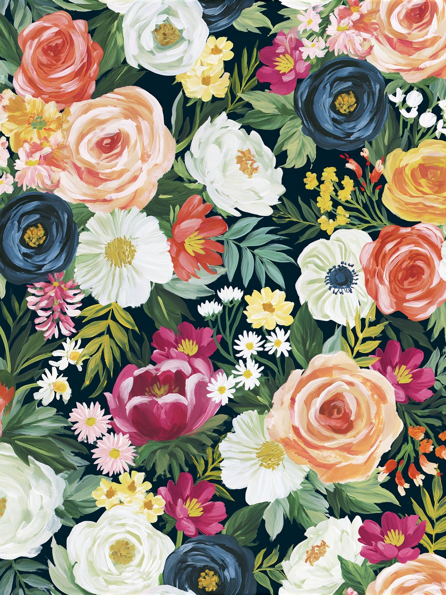 Floral Garden Pattern Illustration Poster. poster detail