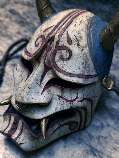 Demon Mask Digital Art Print.