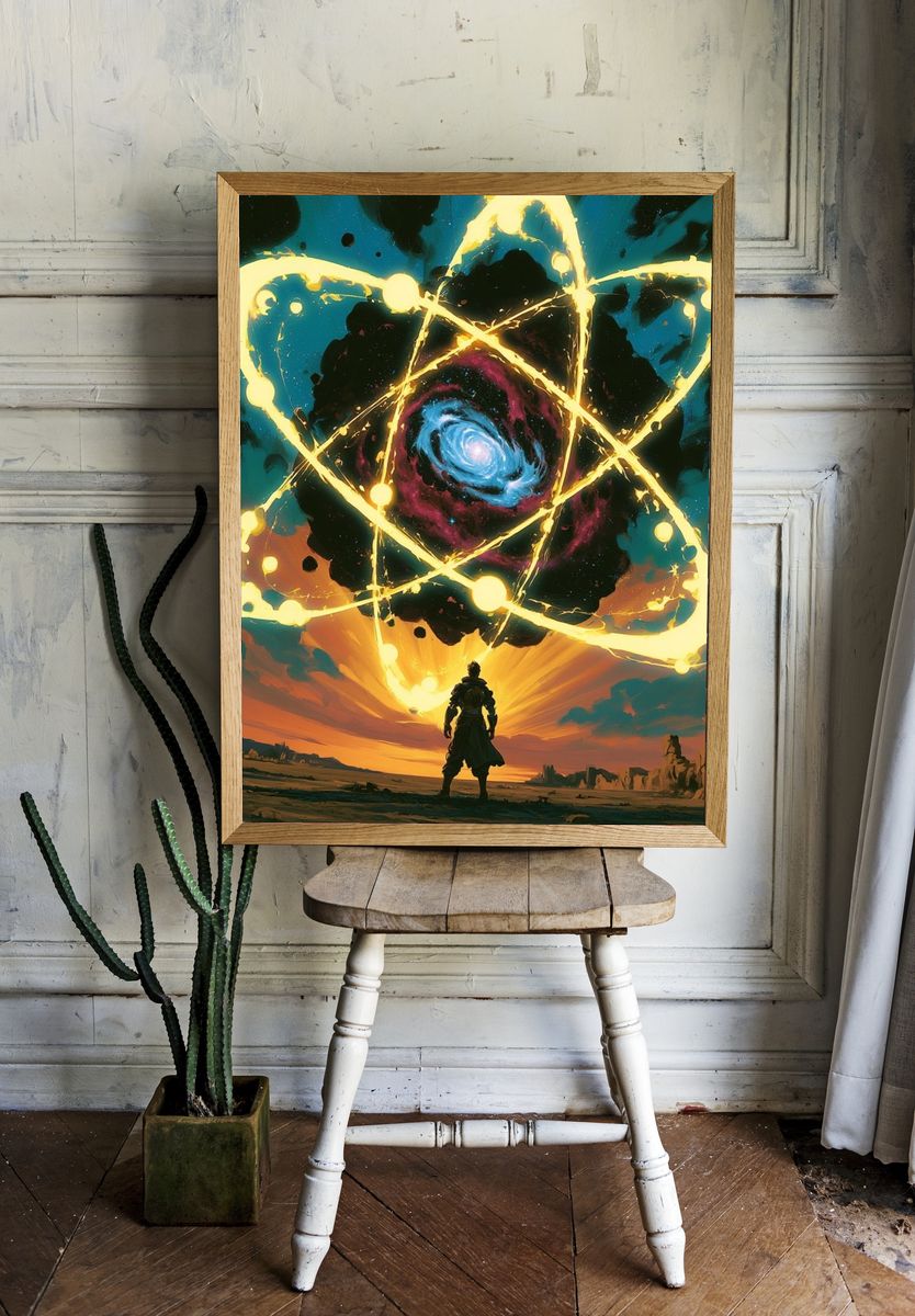 Cosmic Atom Portal Illustration Poster. — room view 1