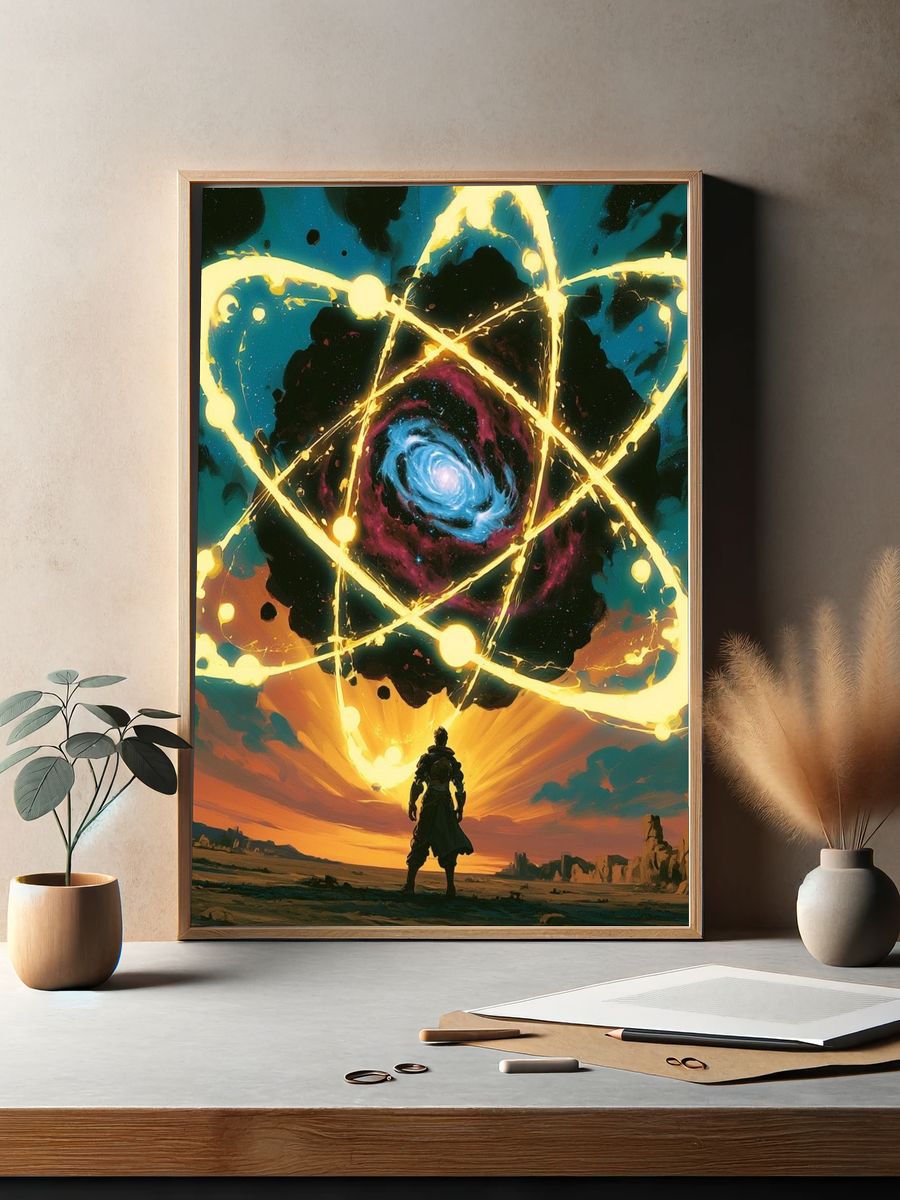 Cosmic Atom Portal Illustration Poster. — room view 2