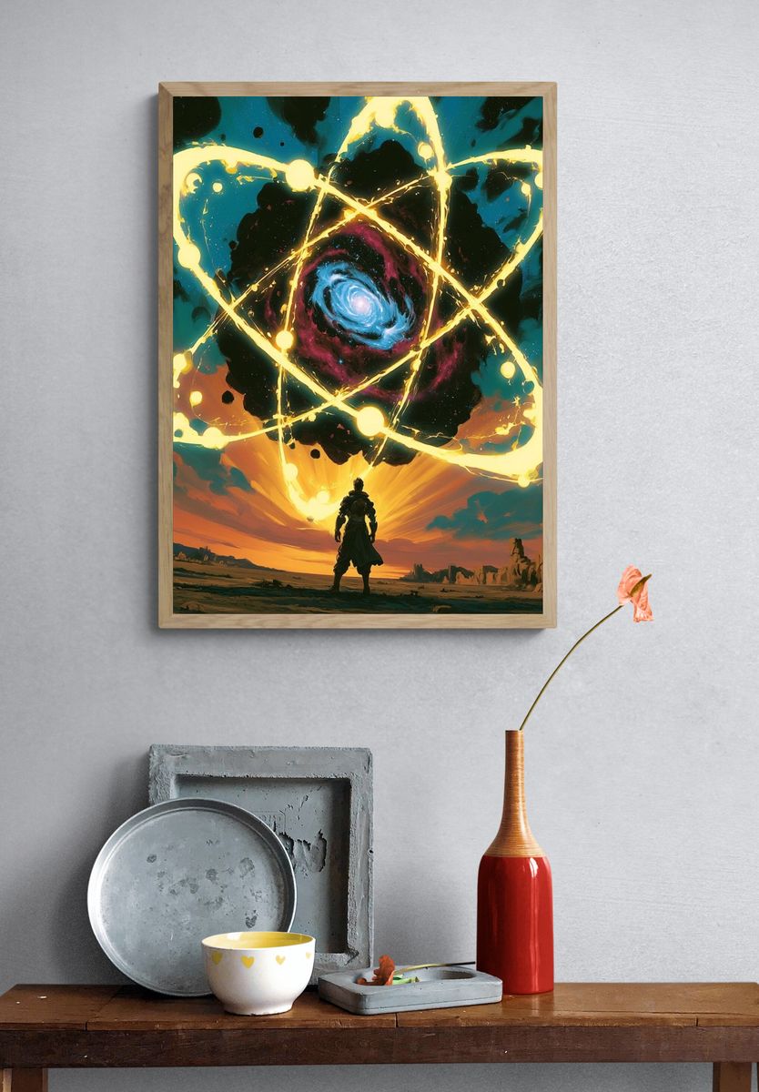 Cosmic Atom Portal Illustration Poster. — room view 3