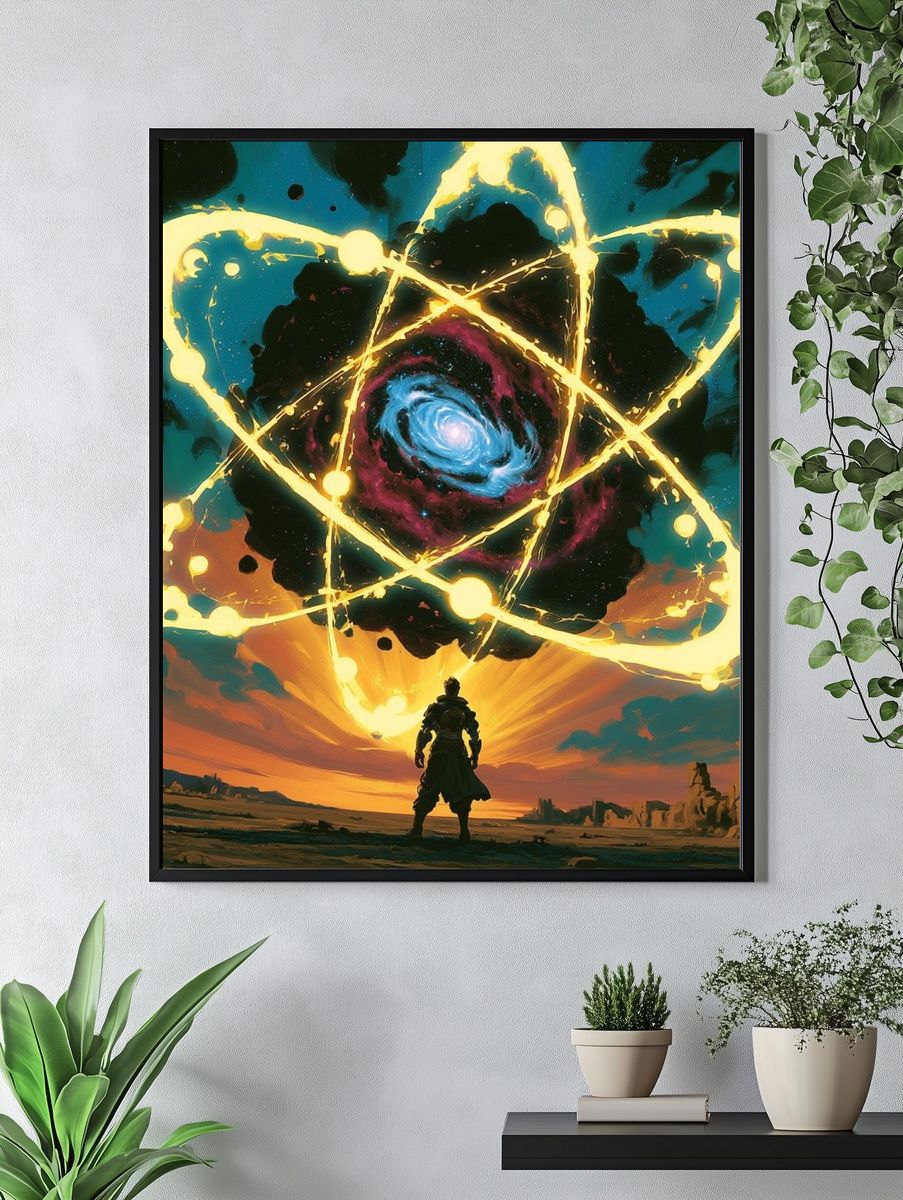 Cosmic Atom Portal Illustration Poster. — room view 4
