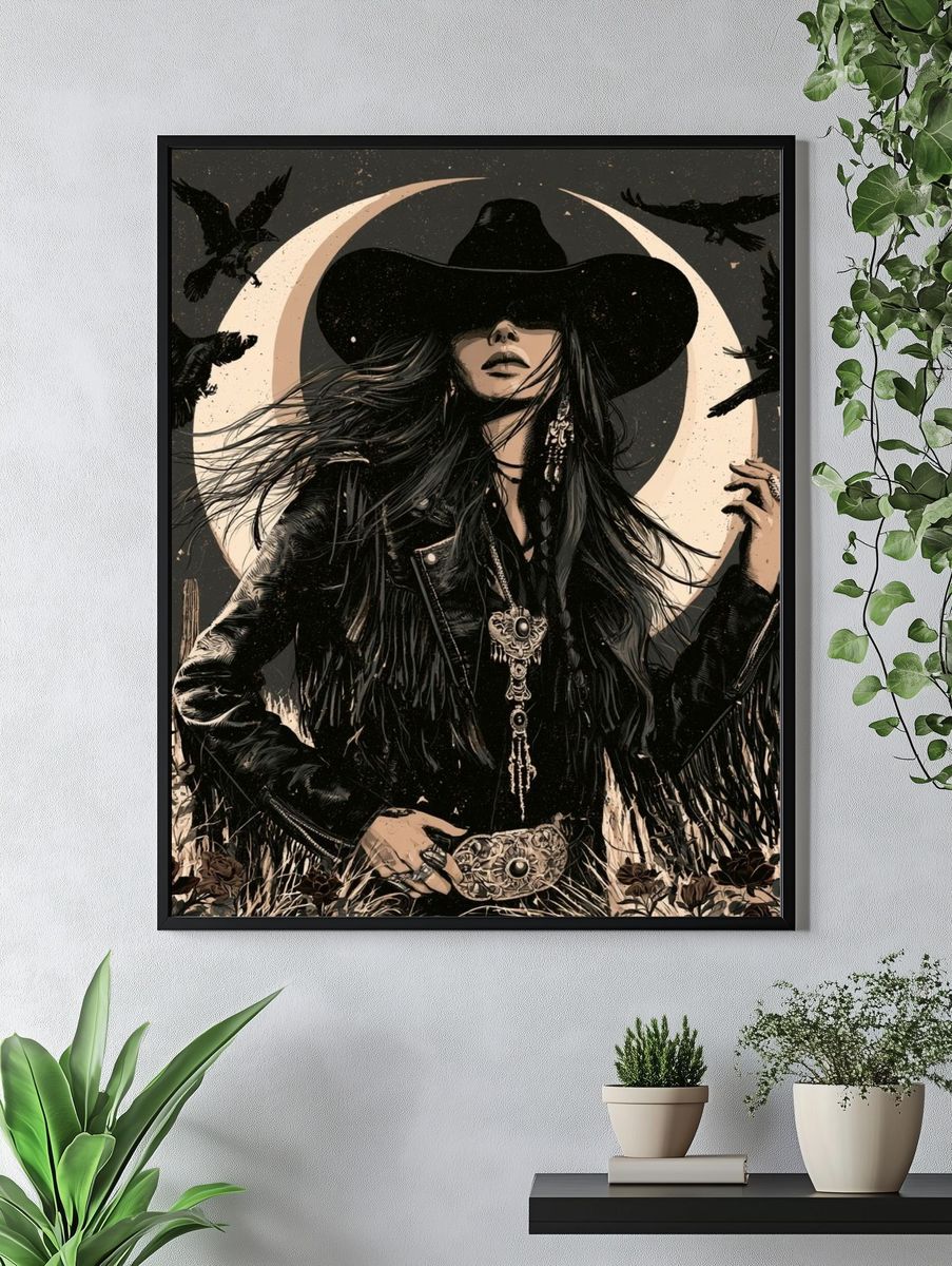Gothic Cowgirl Moon Poster. — room view 4