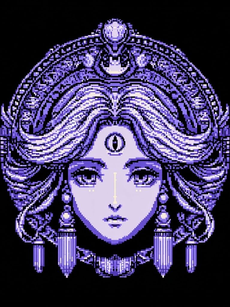Pixel Goddess Portrait Poster. poster — illustration art