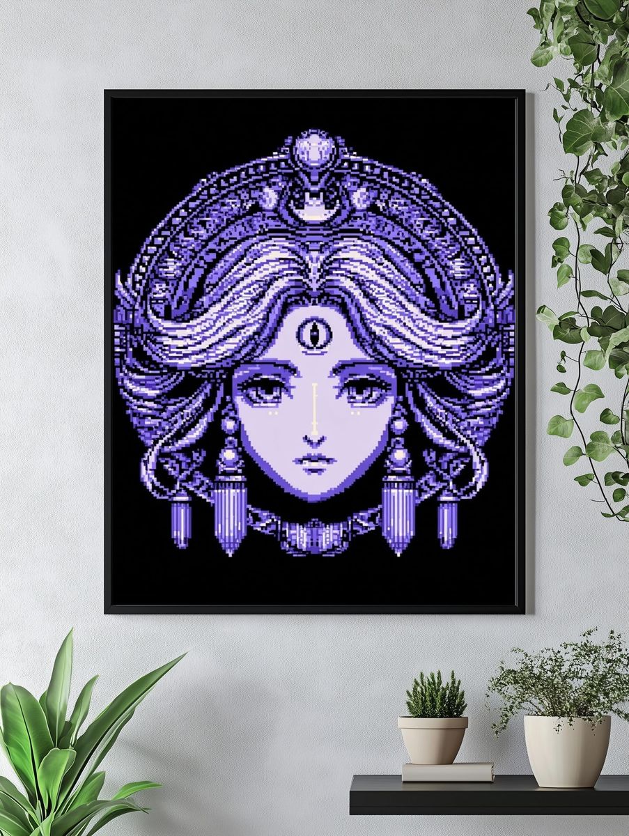 Pixel Goddess Portrait Poster. — room view 4
