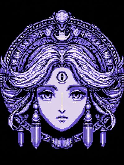 Pixel Goddess Portrait Poster. poster print