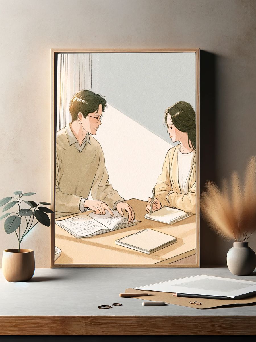 Study Session Illustration Poster. — room view 2