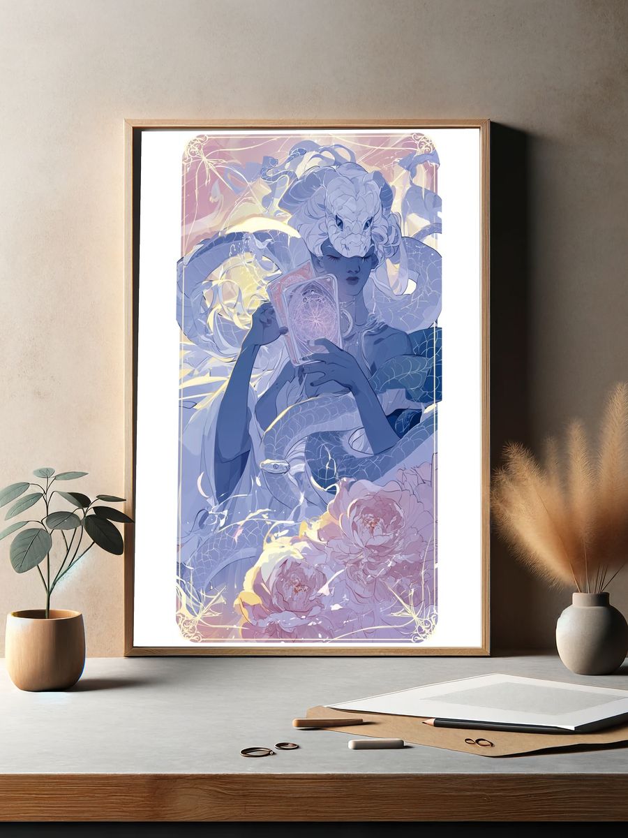 Serpent Oracle Digital Art Print. — room view 2