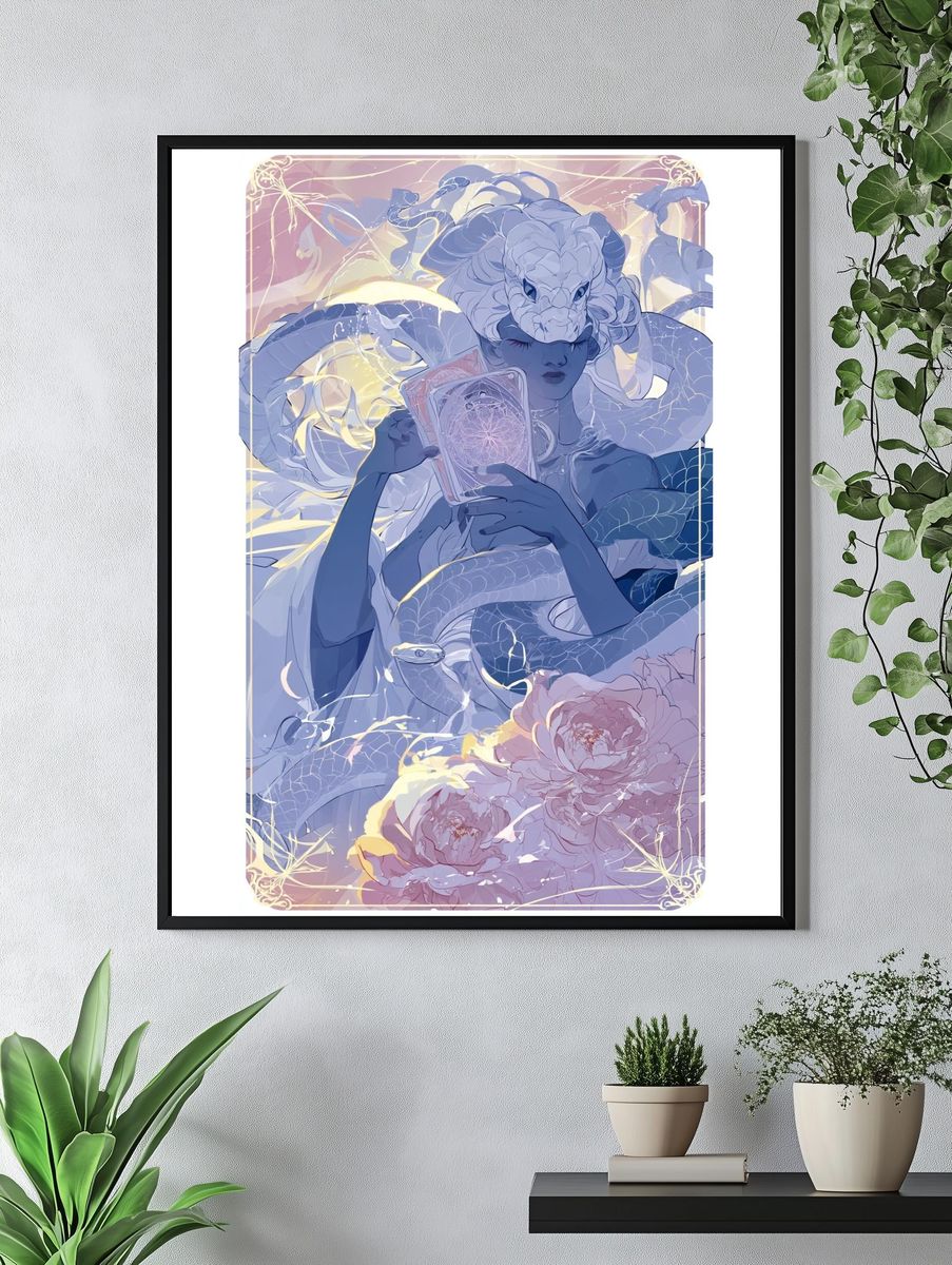 Serpent Oracle Digital Art Print. — room view 4