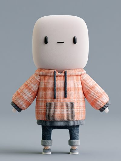 Cute Hoodie Character Illustration Poster. poster