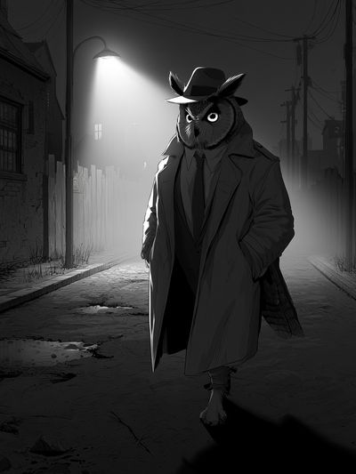 Noir Owl Detective Poster.