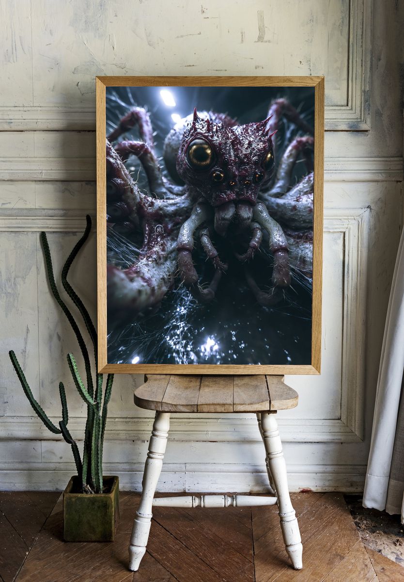 Alien Spider Creature Illustration Poster. — room view 1