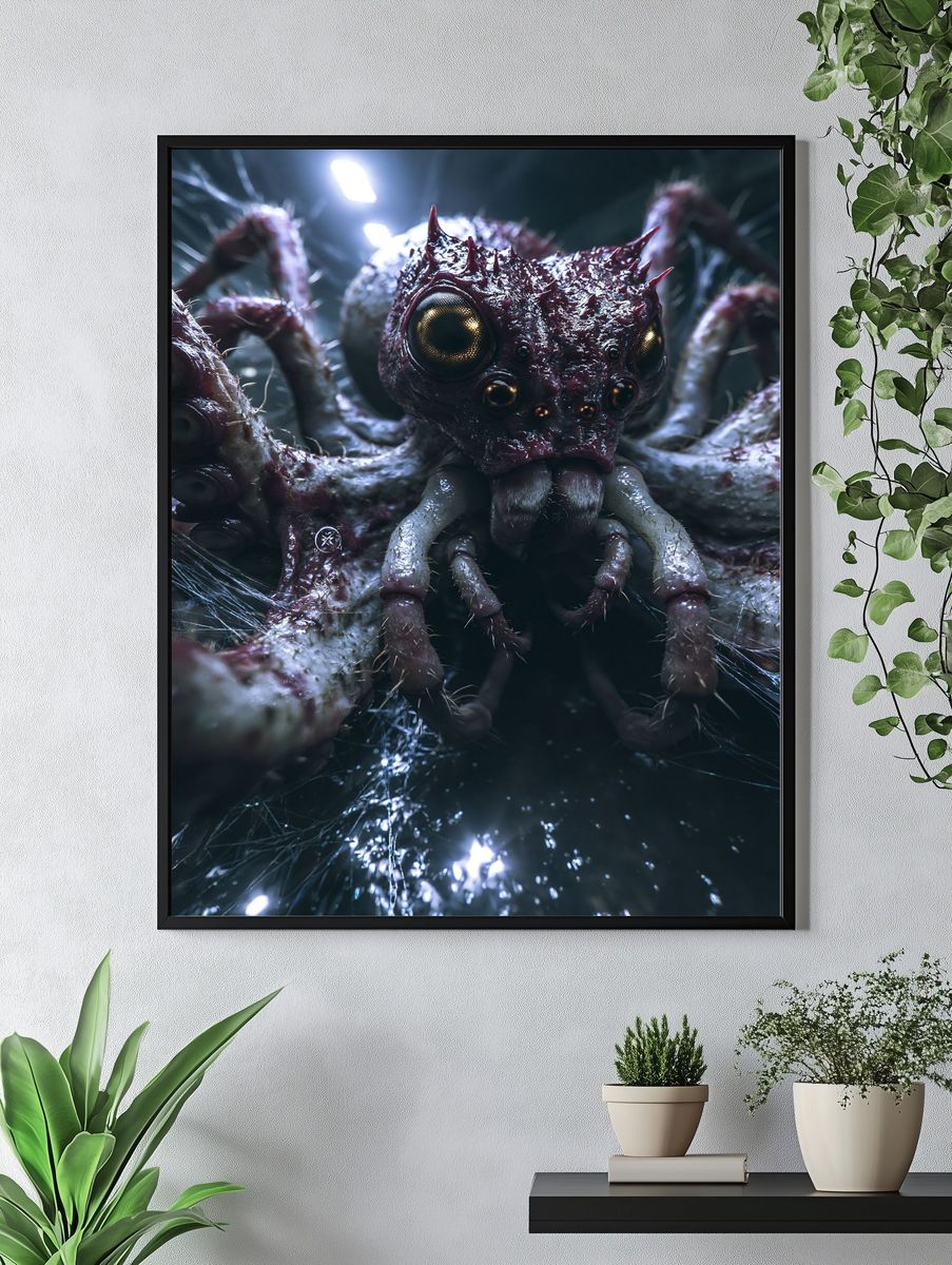 Alien Spider Creature Illustration Poster. — room view 4
