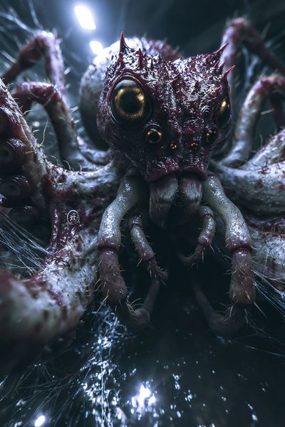 Alien Spider Creature Illustration Poster.