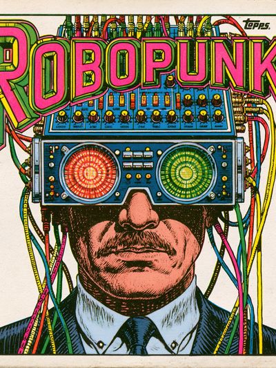 Robopunk Retro Illustration Poster.