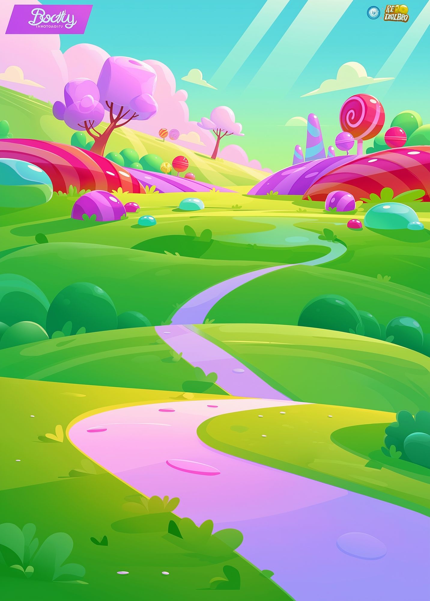 Candyland Hills Illustration Poster. poster detail