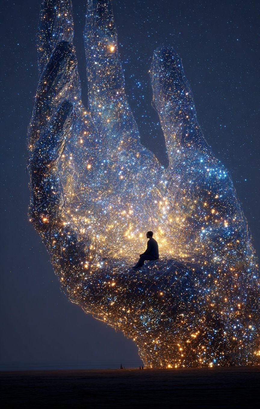 Cosmic Hand Surrealism Print. poster detail