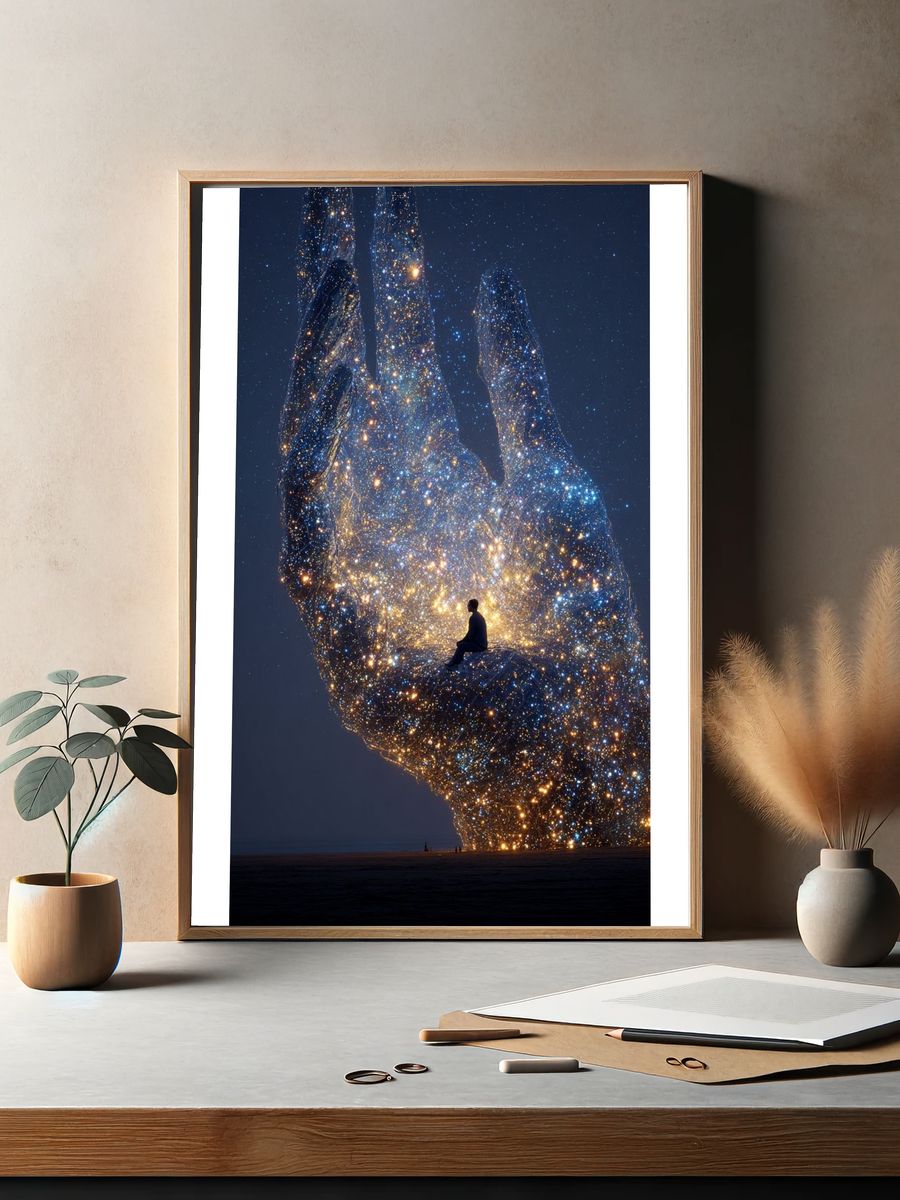 Cosmic Hand Surrealism Print. — room view 2