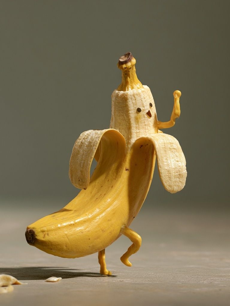 Dancing Banana Character Illustration Poster. poster — illustration art