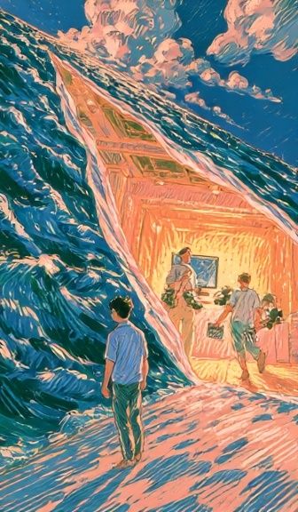 Ocean Portal Digital Art Poster. poster — illustration art