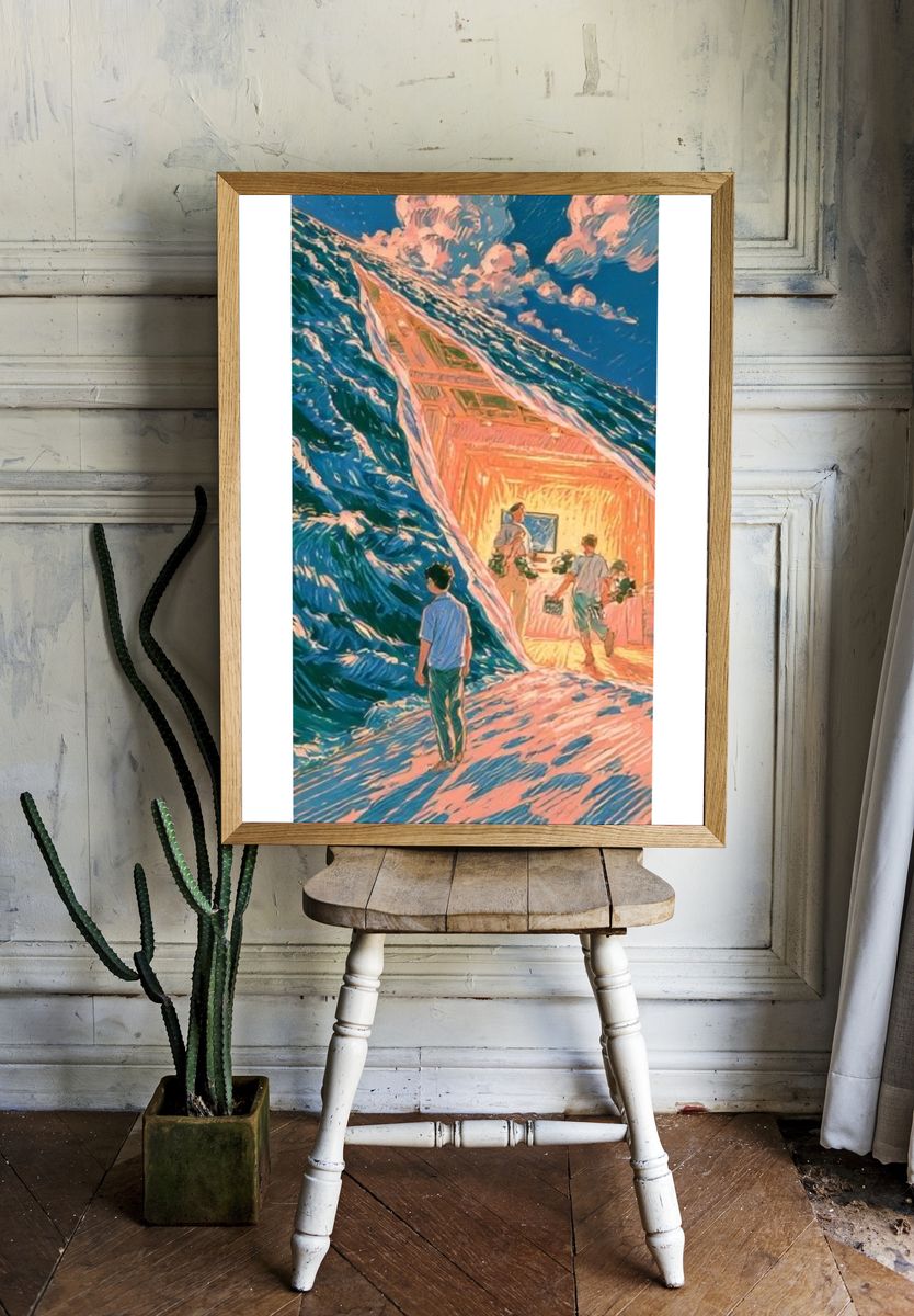 Ocean Portal Digital Art Poster. room preview