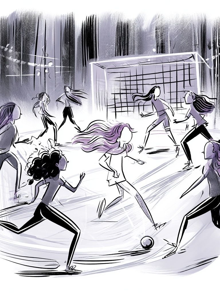 Girls Soccer Illustration Poster. poster — illustration art