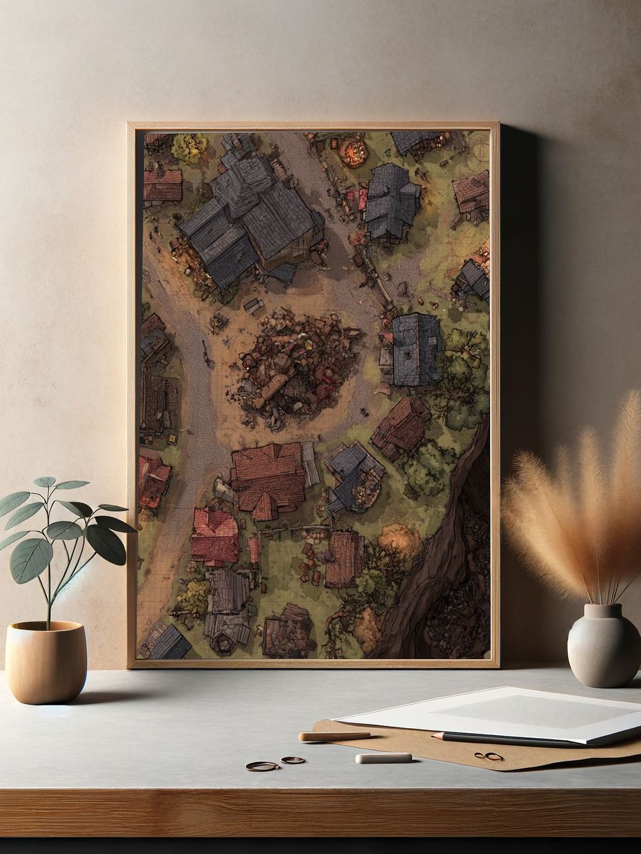 Fantasy Village Overhead Print. — room view 2