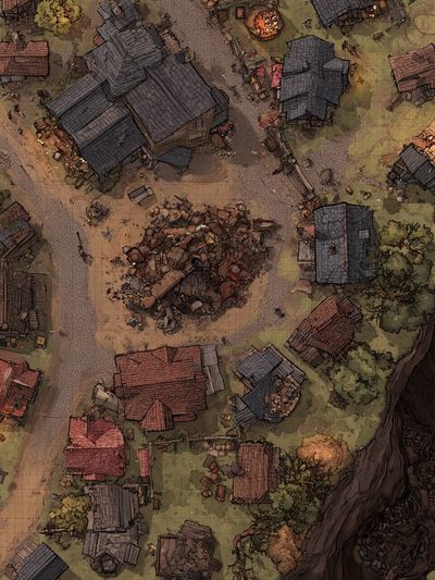 Fantasy Village Overhead Print. poster