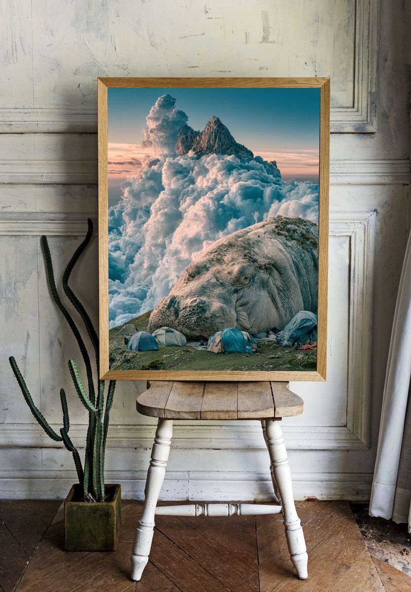 Dreamlike Mountain Giant Print. room preview