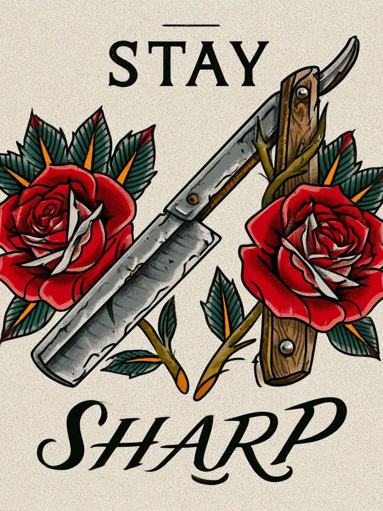 Stay Sharp Tattoo Style Poster. poster — illustration art