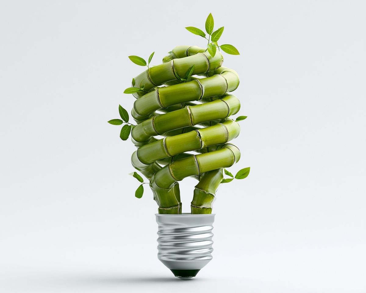 Bamboo Lightbulb Illustration Poster. poster — illustration art
