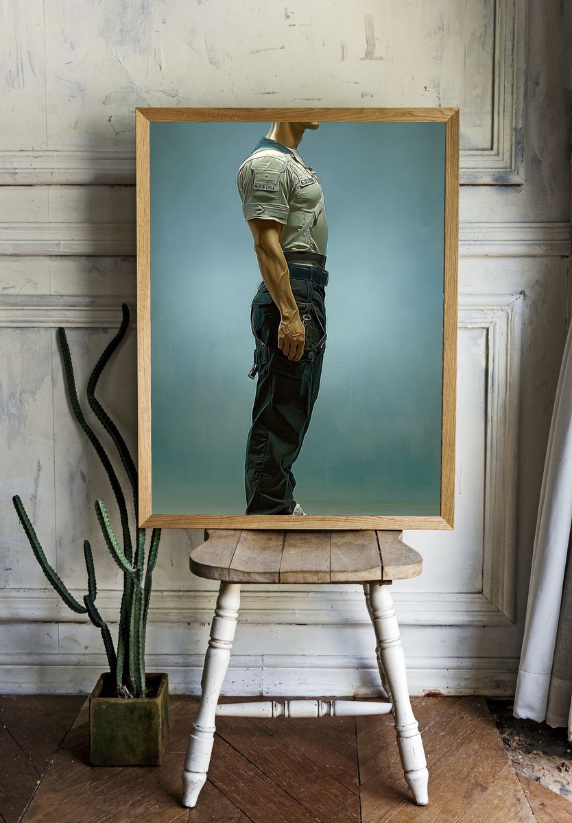 Side Profile Soldier Illustration Print. — room view 1