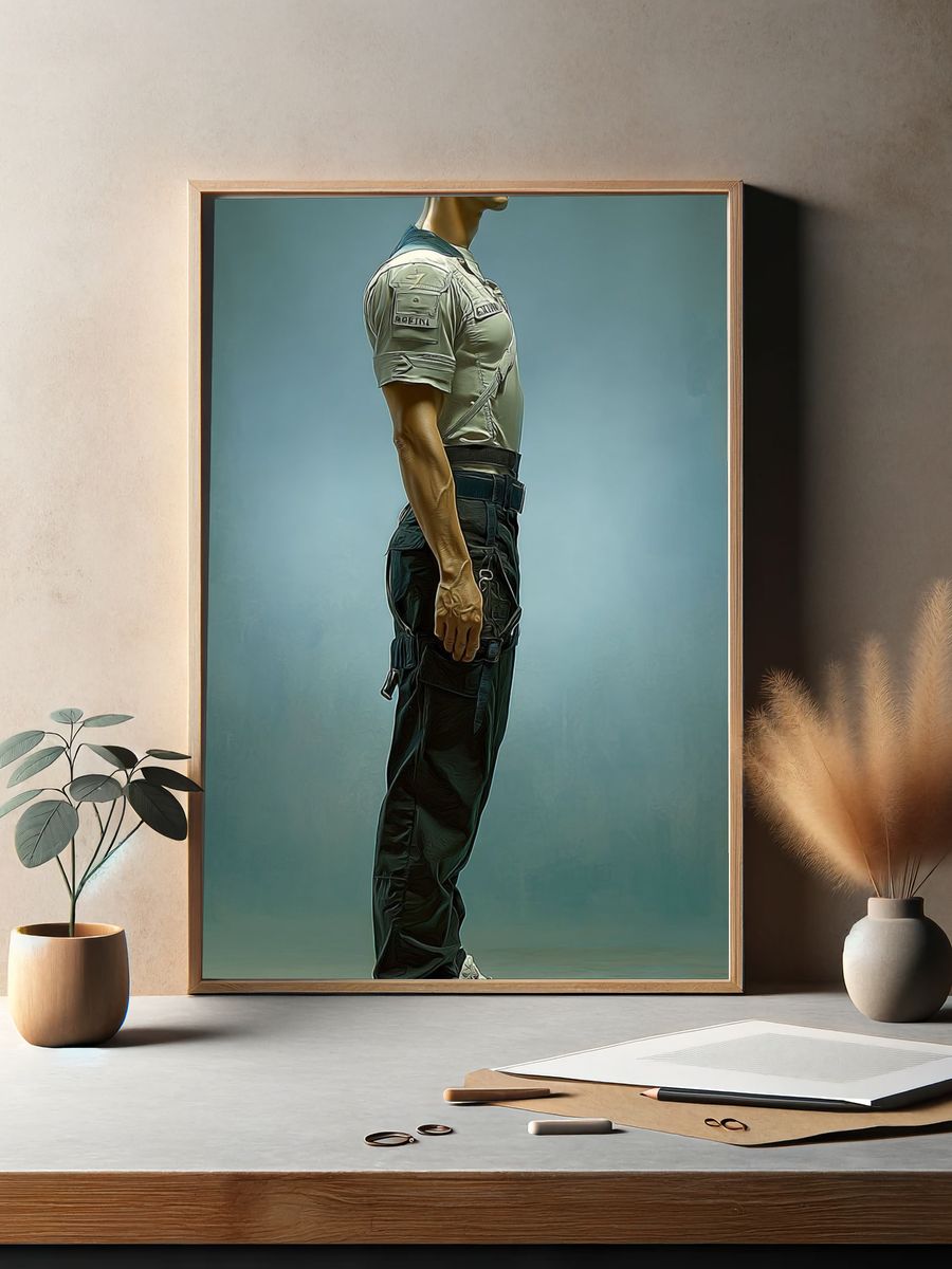 Side Profile Soldier Illustration Print. — room view 2