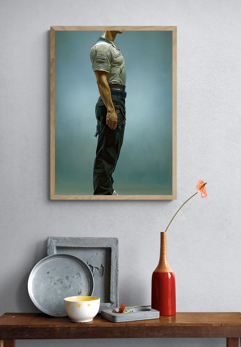 Side Profile Soldier Illustration Print. — room view 3