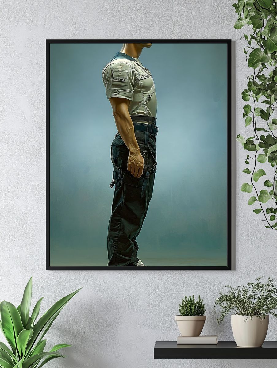 Side Profile Soldier Illustration Print. — room view 4