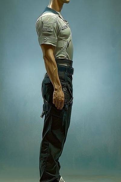 Side Profile Soldier Illustration Print. poster