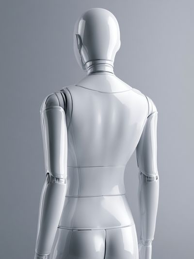 Glossy White Robot Back Poster.