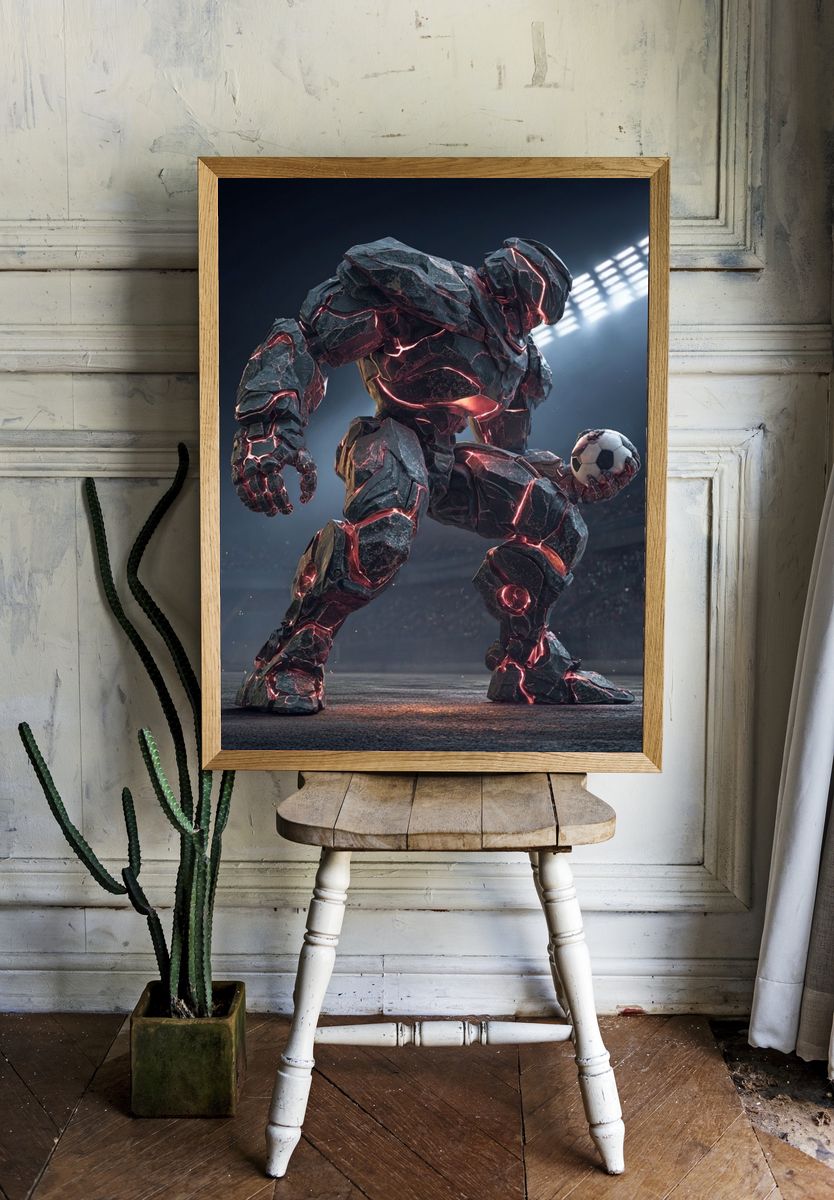 Lava Stone Soccer Giant Poster. — room view 1