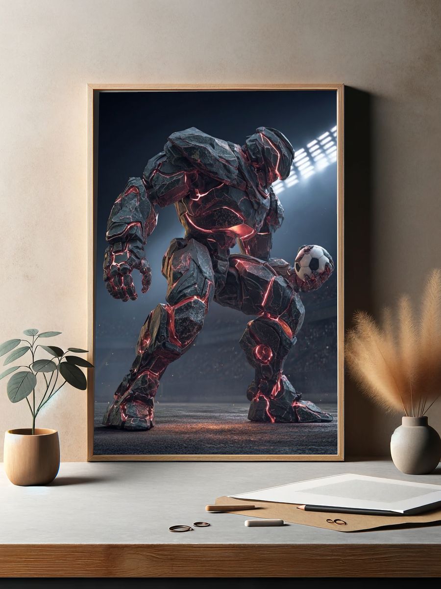Lava Stone Soccer Giant Poster. — room view 2