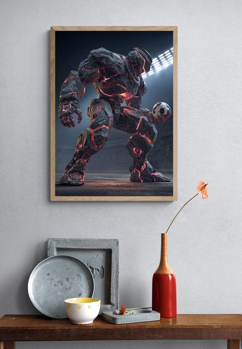 Lava Stone Soccer Giant Poster. — room view 3