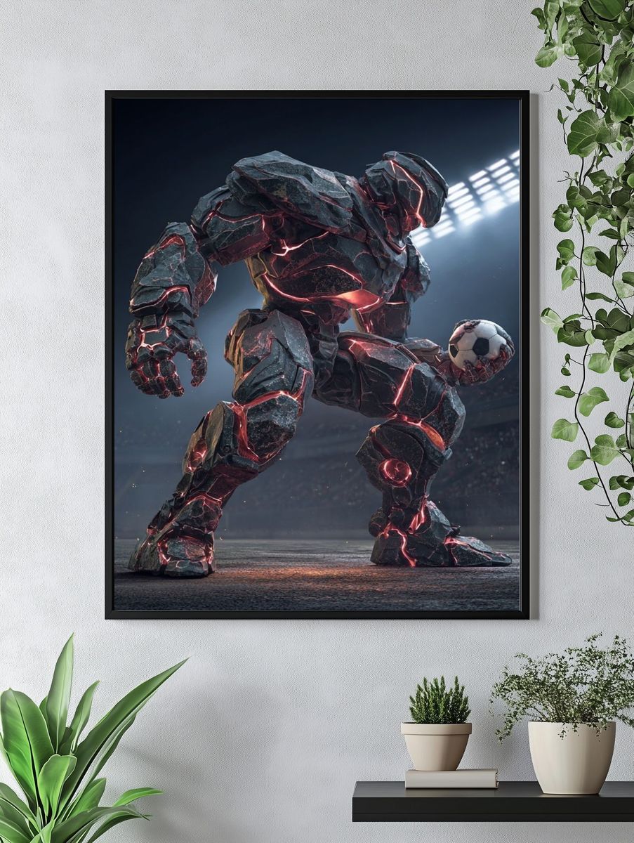Lava Stone Soccer Giant Poster. — room view 4