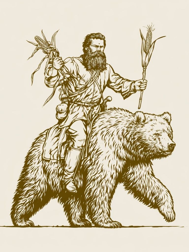 Bear Rider Illustration Poster. poster — illustration art