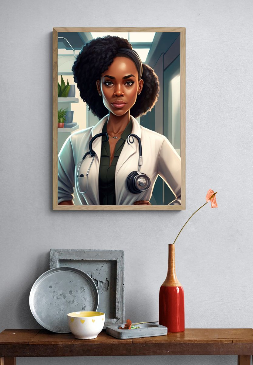 Confident Doctor Portrait Poster. — room view 3