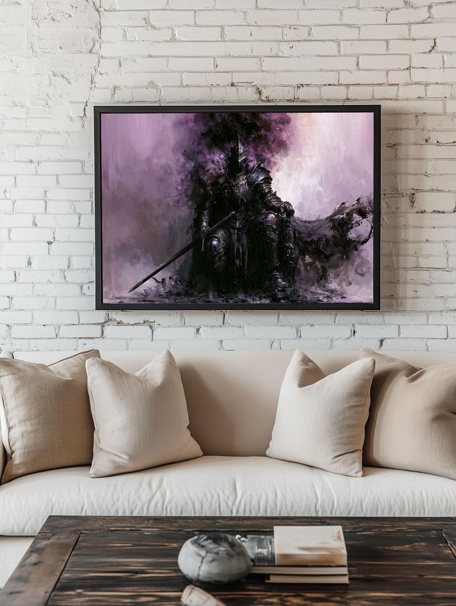 Dark Knight Throne Illustration Poster. room preview