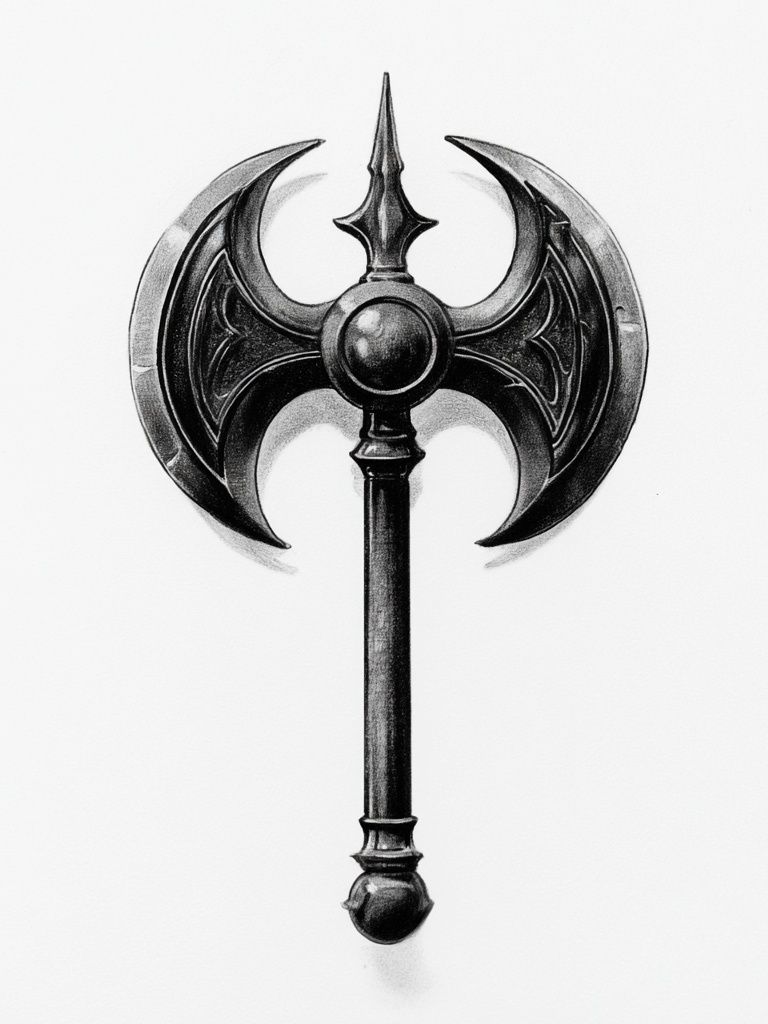 Gothic Battle Axe Illustration Poster. poster detail